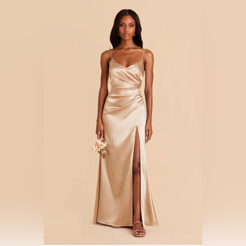 Satin Gold Bridesmaid Dress maxi